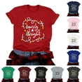thumbnail image 4 of larppty Christmas Shirt Merry and Bright Christmas T-Shirts Women Xmas Lights Graphic Shirts Christmas Holiday Top (Red, 3XL), 4 of 8
