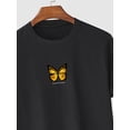 thumbnail image 6 of Men's 100% Cotton Butterfly Print T-shirt, Casual Short Sleeve Crew Neck Tee, Men's Clothing For Outdoor, 6 of 10
