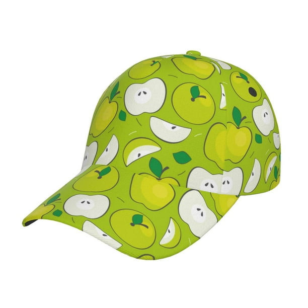 Fotbe Green Apple Gorro Clásico de Béisbol, Gorra Ajustable con Broche Snapback, Gorro de Exterior de Algodón Suave