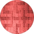 thumbnail image 1 of Ahgly Company Indoor Round Abstract Red Modern Area Rugs, 5' Round, 1 of 4