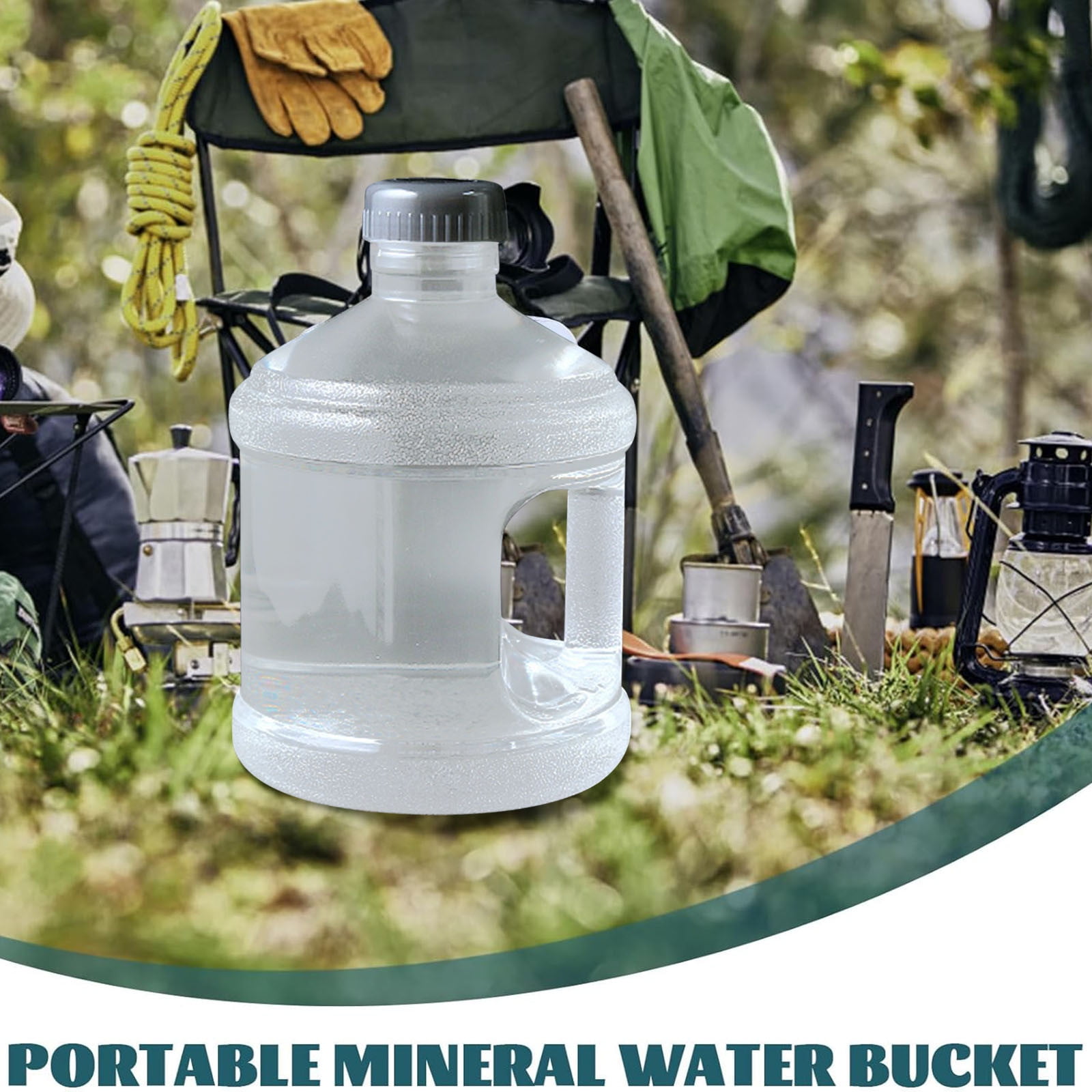 0.8/1.3 Gallon Water Jug with Handle - Portable Big Water Bottle for Sports & Camping - Transparent BPA-Free Container with Leakproof Cover (101/170oz)