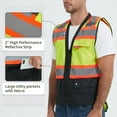 thumbnail image 7 of ProtectX 6 Pockets High Visibility Zipper Front Safety Vest with Reflective Tape Strips, Lightweight & Solid Fabric, ANSI/ISEA Certified Class 2, Lime Green-Black - X Large, 7 of 7