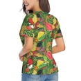 thumbnail image 3 of Xecao Fruits Vegetables And Berries for Women's V-Neck T-Shirts-Elegant Half-Sleeve Tops Perfect for Summer-XX-Large, 3 of 5