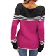 thumbnail image 3 of Suéter de cuello redondo para mujer, suéter de rayas de colores a juego, suéter para mujer, 3 of 5