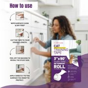 CLAWGUARD Cat Scratch Furniture Protector Tape Dispenser (SM), Clear Double-Sided Anti Scratch Tape for Couch, Sofa & Surfaces, Cut-to-Length Cat Training Deterrent Roll