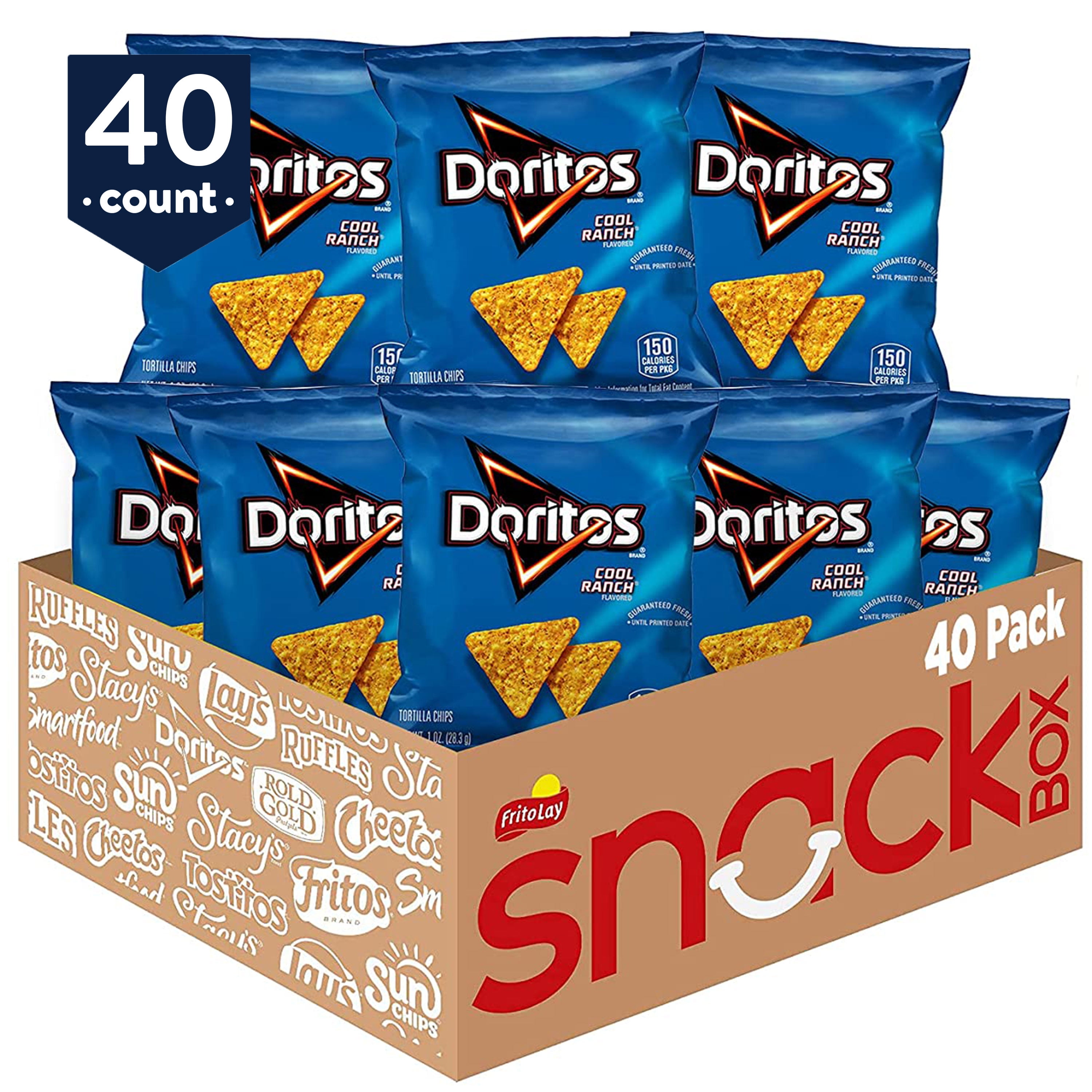 Doritos Cool Ranch Flavored Tortilla Chips Snacks Multipack, 1 oz Bags, 40 Count