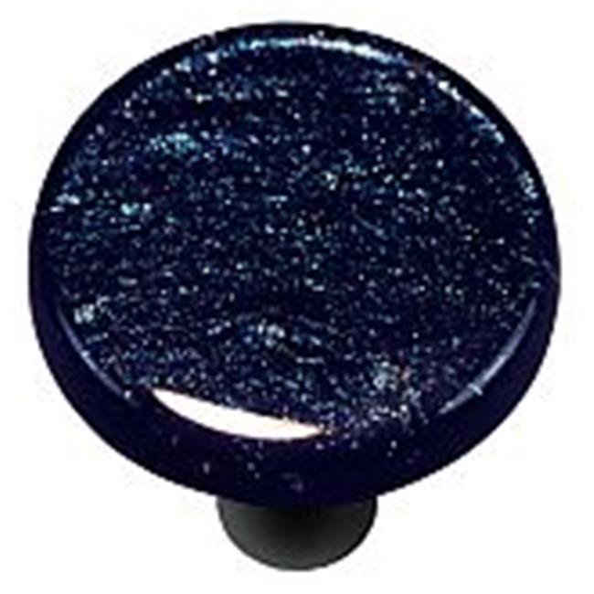 Hot Knobs HK1033KRB Dark Metallic Blue Round Glass Knob