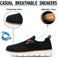 thumbnail image 2 of Men's Lightweight Sneakers Casual Breathable Fashion Mesh Comfort Driving Soft Flat Sole Athletic Canvas Walking Shoes Black 9 US, 2 of 7