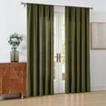 thumbnail image 3 of CANNON Solid Cotton Percale Olive Green 50x84 Window Curtain Pair, Solid Color Themed, Oeko-TEX Certified Confidence, 3 of 5