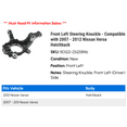 thumbnail image 2 of Front Left Steering Knuckle - Compatible with 2007 - 2012 Nissan Versa Hatchback 2008 2009 2010 2011, 2 of 2