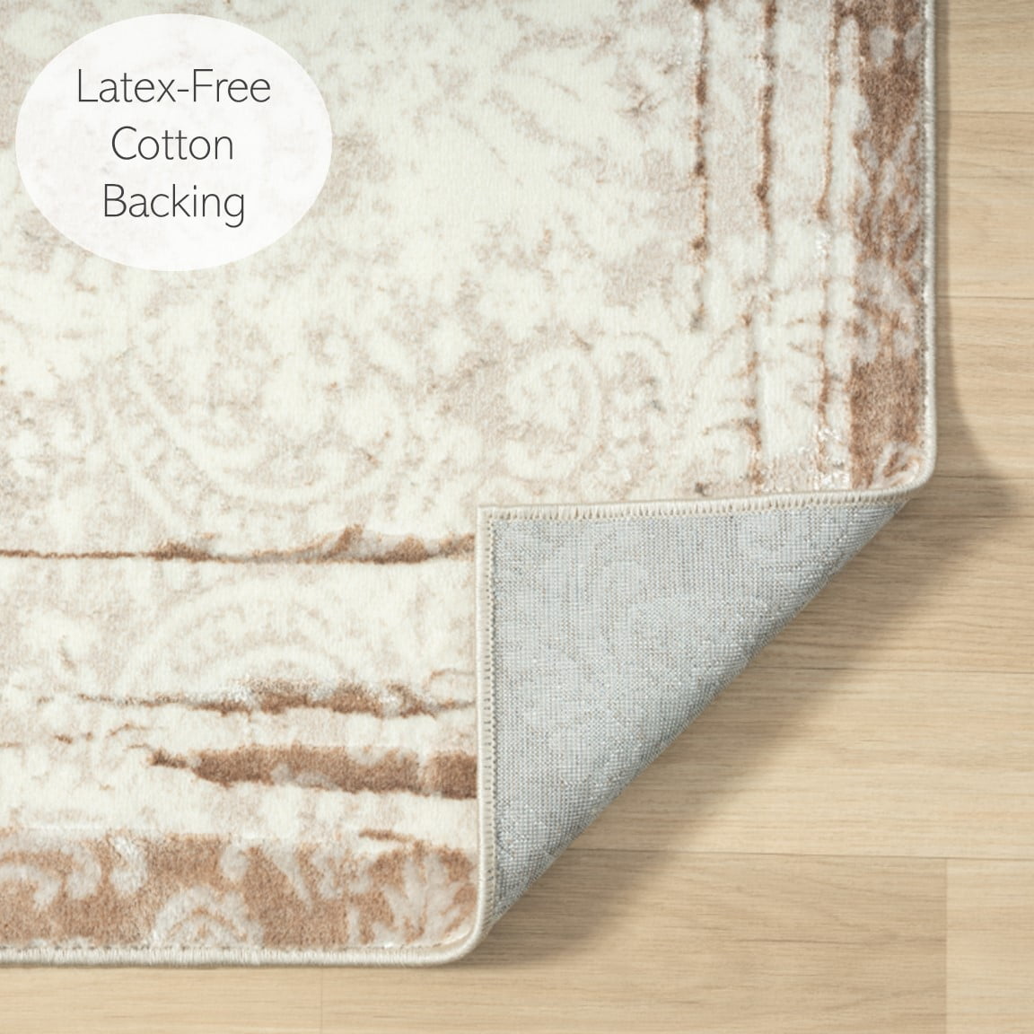 Ox Bay Bethany 2'6" x 8' Beige Trellis Durable Indoor Area Rug