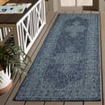 thumbnail image 2 of SAFAVIEH Courtyard Delbet Distressed Medallion Indoor/Outdoor Runner, 2'3" x 8', Navy/Ivory, 2 of 10