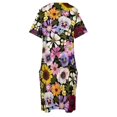 thumbnail image 4 of Vestido holgado con bolsillos para mujer ropa de playa con estampado floral color negro para fiesta en el jardín y primavera, 4 of 6