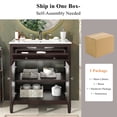 thumbnail image 5 of Euroco 30" Bathroom Vanity with Ceramic Sink, Equipped with Adjustable Shelf and Tip-Out Tray, Bathroom vanity with Solid Wood Legs, Silver Metal Knobs and Soft Close Hinges, Dark Brown, 5 of 7