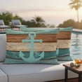 thumbnail image 5 of Pack of 2 Outdoor Pillow Covers 20x12 Inch Waterproof Turquoise Anchor Throw Pillow Covers,Decorative Couch Pillow Case Sham Nautical Brown Green Retro Wood Grain Patio Pillowcases Cushion Cover, 5 of 8