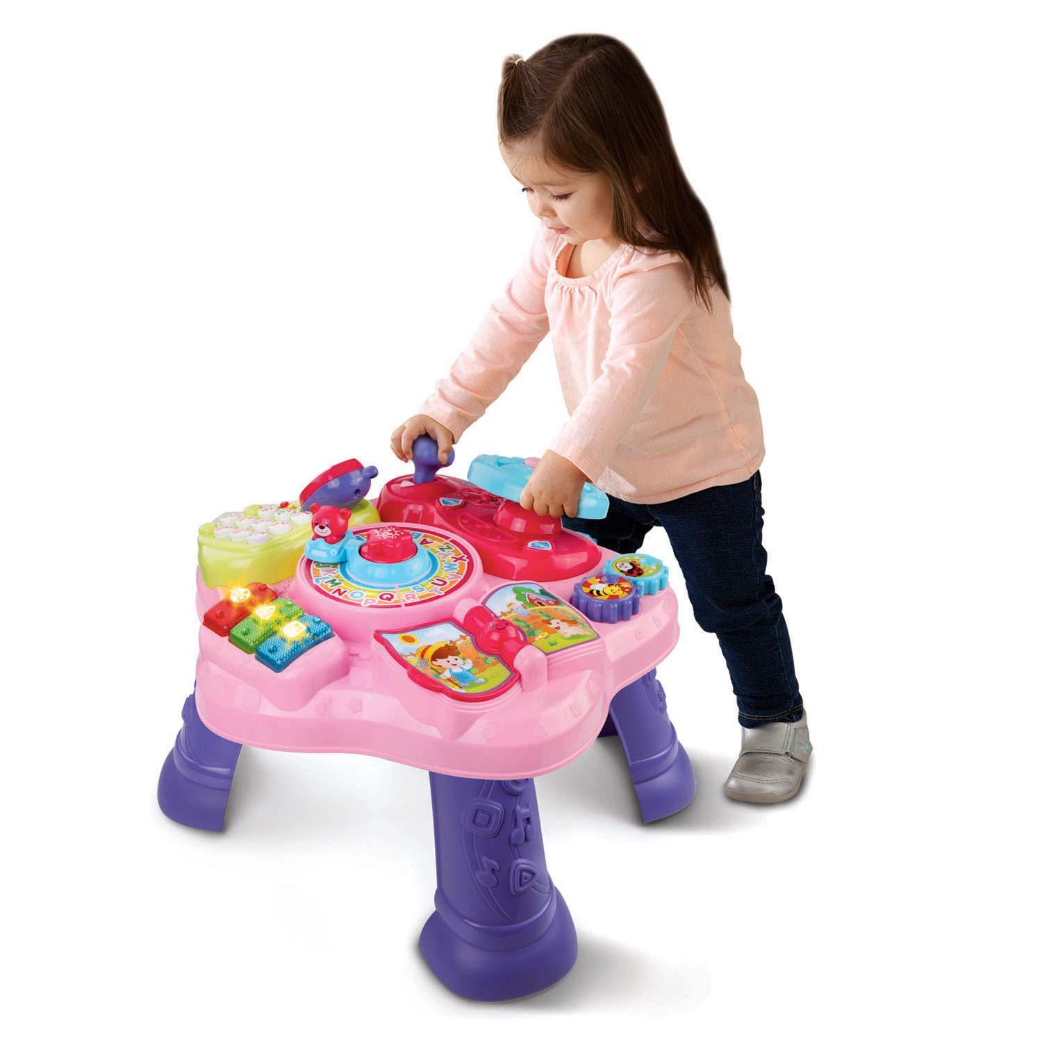 vtech play and learn activity table pink