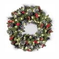 thumbnail image 2 of Cadorn Christmas Pine Needle Wreath Vine Decorations, 12 Inch Illuminated Front Door Hanging Ornaments for Xmas Tree, Holiday Indoor Party Supplies, Festive Christmas Decor, 2 of 6