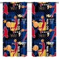 thumbnail image 2 of Basketball Curtains for Boys Bedroom, Sports Ball Game Basketball Player Cool Graffiti Navy Colorful Blackout Window Drapery for Kids Teens Baby Living Room Playroom Nursery 2 Panels, 84"x63" Inch, 2 of 5