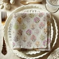 thumbnail image 1 of Vargottam Gray Floral Pattern Cotton Muslin Napkins - Set of 12, 20-Inch, Luxurious Soft Cloth Napkins for Dining & Events, Absorbent, Washable & Tableware, 1 of 7