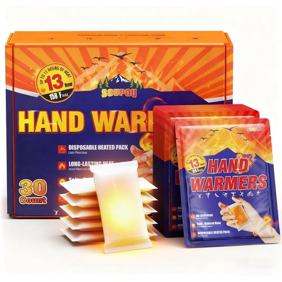 Hand Warmers Disposable 200/150/100/50/30 pcs, Up to 13 Hours of Heat Body Warmers, Air Activated Bulk for Women Men, Gifts Christmas, Golf Hunting Camping Essentials