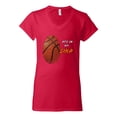 thumbnail image 2 of Wild Bobby, Basketball Fingerprint It's In My DNA, Sports, Women Standard V-Neck Tee, Red, X-Large, 2 of 5