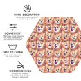 thumbnail image 3 of Honeii Corgi Head with Floal print Leather Coaster Set of 4, ideal for safeguarding your furniture from drinks spills and effortless cleanup-Hexagon, 3 of 6