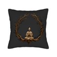 thumbnail image 4 of Set of 2 18x18in Throw Pillow Covers - Serene Meditating on Tree Root Surrounded by Nature-Inspired Branch Frame Perfect for Couch Bed Car, 4 of 8