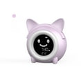 thumbnail image 1 of 2023 New Compact Purple Cartoon Cat Alarm Clock with Digital Display, 24-Hour Indicator, Night Light & External Power Supply – Creative Sleep Trainer for Kids, Space-Saving Design for Bedrooms &, 1 of 6