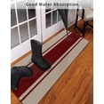 thumbnail image 3 of Red Vertical Stripes Front Door Mat Abstract Vintage Linen Texture Minimalist Welcome Doormat Indoor Outdoor Entrance Floor Mat Non-Slip Washable Runner Rug for Front Porch Decor 24x71 Inch, 3 of 6