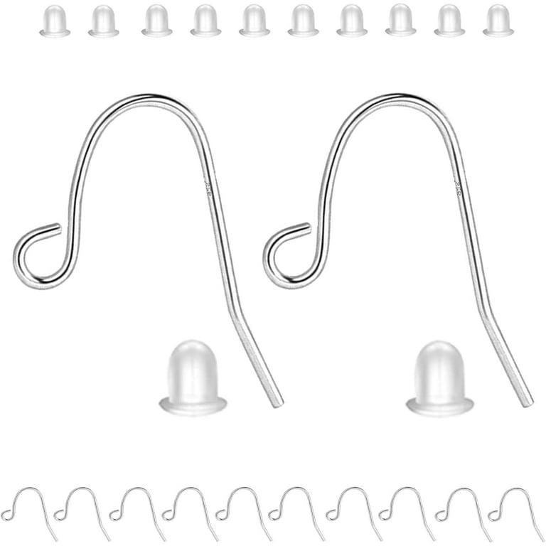 925 Sterling Silver Earring Hooks 12pcs Earring Findings Kits with Earring  Backs Fish Hook Earrings for Jewelry Making DIY Earrings Supplies (12pcs