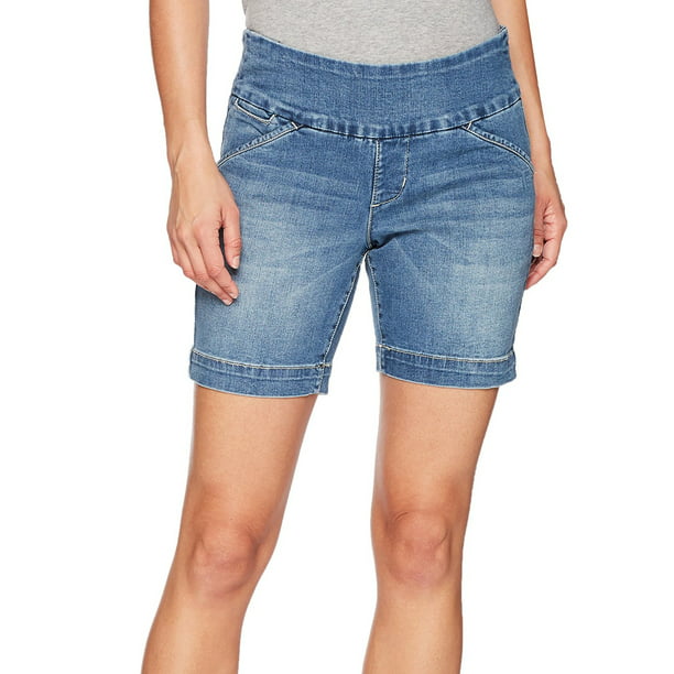 JAG Jeans Womens Petite Bermuda Denim Pull On Shorts - Walmart.com ...