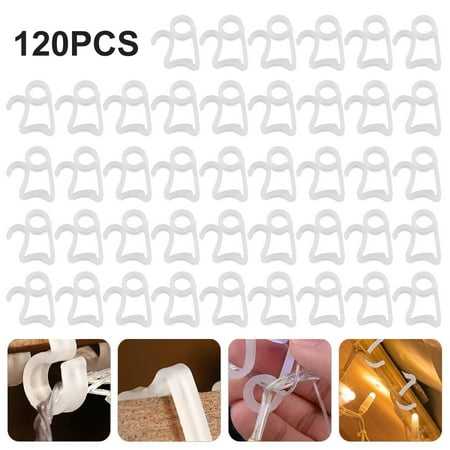 

RELAX Set of 120: Christmas Light Clips Outdoor Light Clips - Mount to shingles & gutters - Works with Mini C6 C7 C9 Rope Icicle Lights - No tools required