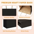 thumbnail image 4 of BagDream 100 Pack Black Paper Gift Bags with Handles 10x5x13 Kraft Paper Bags for Business, Shopping, Grocery, Retail, Birthday, Father's Day and Party Favor, 4 of 8