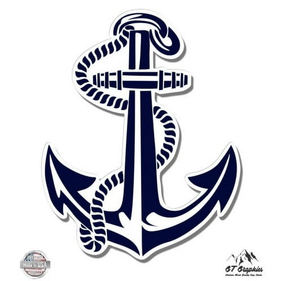 Anchor - 3" Vinyl Sticker - For Car Laptop I-Pad Phone Helmet Hard Hat - Waterproof Decal