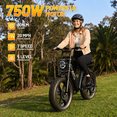 thumbnail image 6 of TST Electric Bike for Women, 20"x4" Fat Tire, E Mountain Bike, 750W Motor 48V/15AH UL2849, Dual Hydraulic Disc Brakes, Full Suspension, 6 of 9