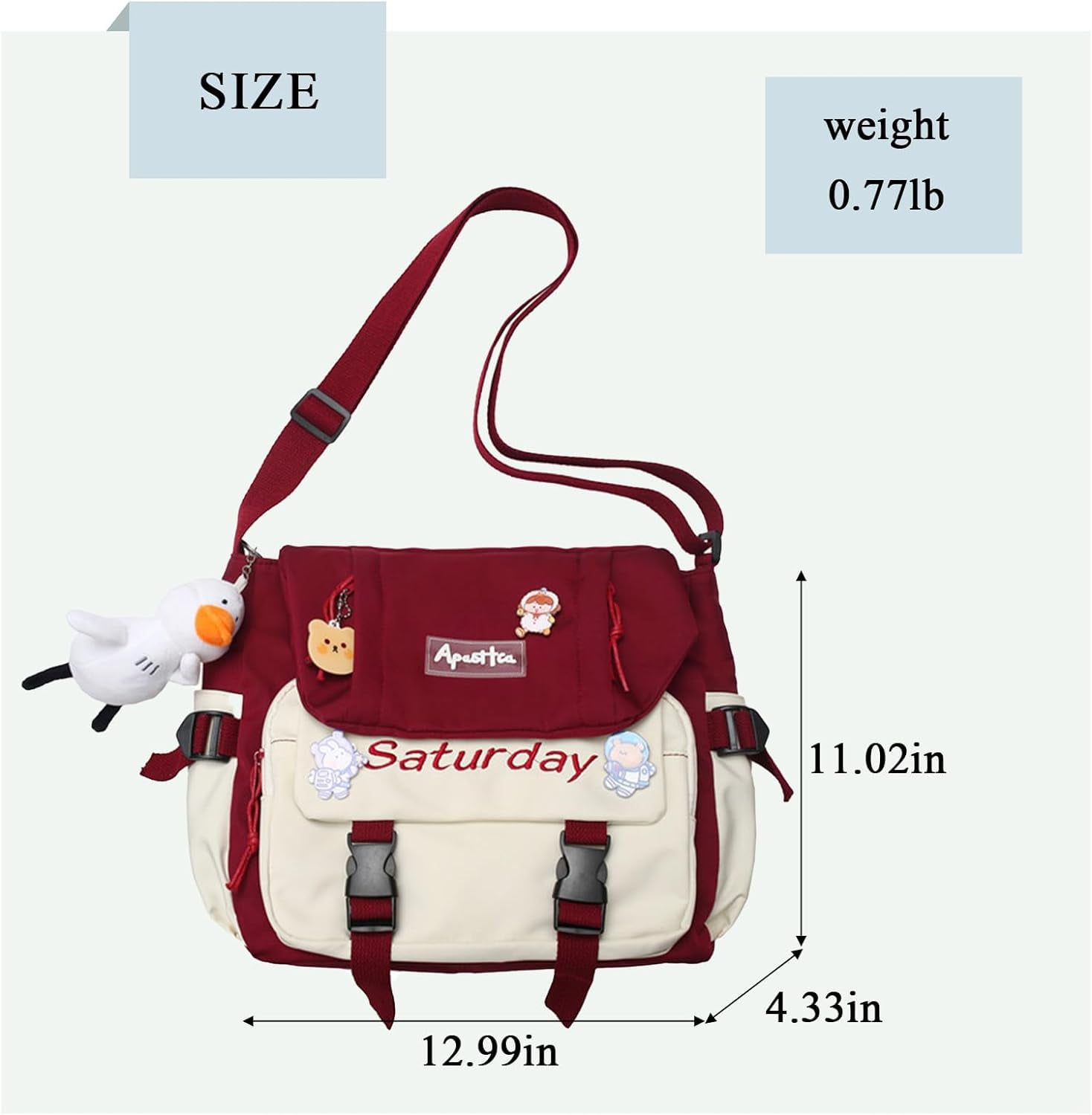 Cute Messenger Bag, Crossbody Bags for Women Kawaii