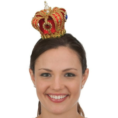 Mini Queens Crown Queen Medieval Top Hat On Headband Womens Costume Accessory