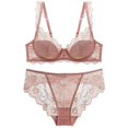 thumbnail image 2 of Sujetador de media copa, sujetador sexy, ropa interior ultrafina para mujer Pure Desire, conjunto de bragas con fruncido en el pecho pequeño, corsé francés, 2 of 5