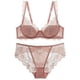 thumbnail image 3 of Sujetador de media copa, sujetador sexy, ropa interior ultrafina para mujer Pure Desire, conjunto de bragas con fruncido en el pecho pequeño, corsé francés, 3 of 5