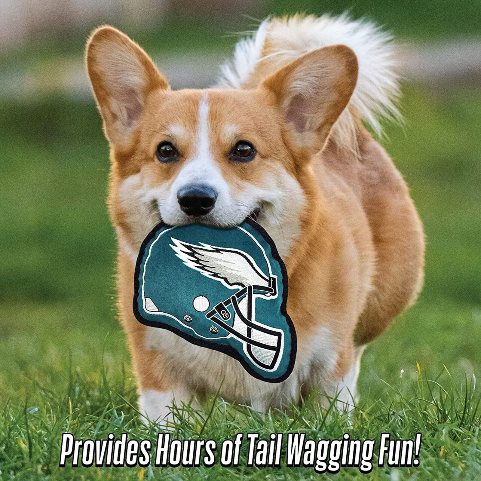 Pets First NFL Philadelphia Eagles Tough Helmet Pet Dog Toy Premium Quality with Built-in Squeaker Chew Toy