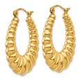 thumbnail image 2 of 14K Yellow Gold Polished Scalloped Hoop Earrings, 2 of 4
