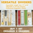 thumbnail image 6 of SpaceAid Bamboo Drawer Dividers with Labels, Kitchen Adjustable Drawer Organizers,6 Dividers (17-22 in), 6 of 7