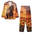 thumbnail image 2 of DISNIMO Women Pajama Sets Horse Sunflower Print Casual Loose Sleepwear 2 Piece Lounge Set with Pockets Long Sleeve Nightwear with Long Pants Soft V Neck Loungewear, 4XL, 2 of 7