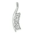 thumbnail image 4 of 14k White Gold AAA Diamond Large Three Stone Curved Bar Pendant XP1451AAA, 4 of 4