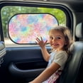 thumbnail image 3 of Yuyamidu Colorful Tie Dye Car Sun Shade for Baby Fashion Side Window Shades for Car SUV Sedan 2 Pack Lightweight Sunshade for Car Back Window, 3 of 7