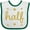 White and Green, variant on Inktastic Half Birthday 1/2 Photo Boys or Girls Baby Bib