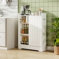 thumbnail image 2 of Gymax Bathroom Floor Cabinet w/2 Sliding Doors & Adjustable Shelves for Small Spaces, 2 of 10