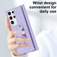 thumbnail image 3 of ELEHOLD Samsung Galaxy S22 Ultra Wallet Case, Flip Card Slots Magnetic Button Kickstand Function Non-Slip Wristband Crossbody Shoulder Strap for Samsung S22 Ultra Fashion Leather Case,Purple, 3 of 8