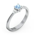 thumbnail image 3 of Birthstone Heart Ring with Shoulder Accents - Blue Topaz (December), 3 of 4