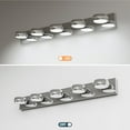 thumbnail image 3 of TICOZE 35.4" Modern Chrome LED Vanity Light - 5-Light Bathroom Mirror Fixture, 18W Dimmable Lighting, Touch Control & Water-Resistant Design, 3 of 8